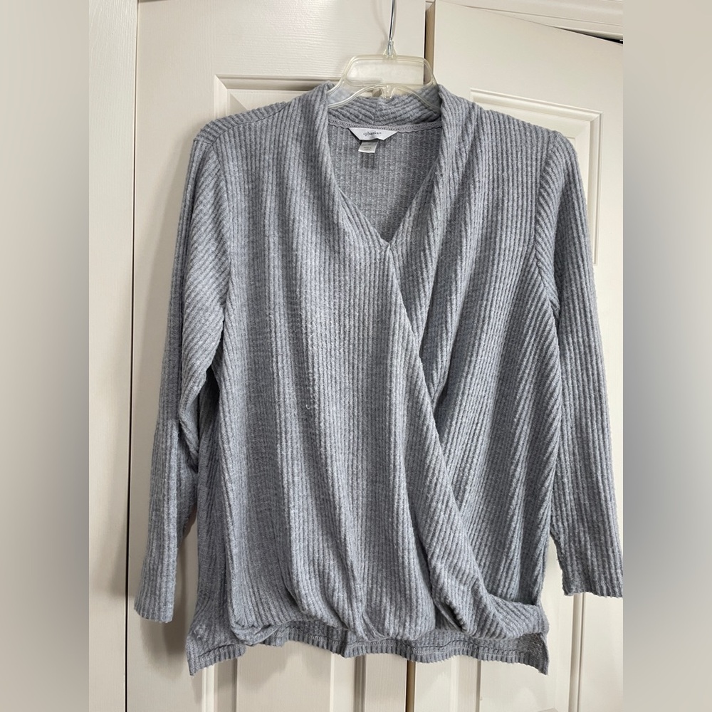Gray Women's Wrap Sweater
